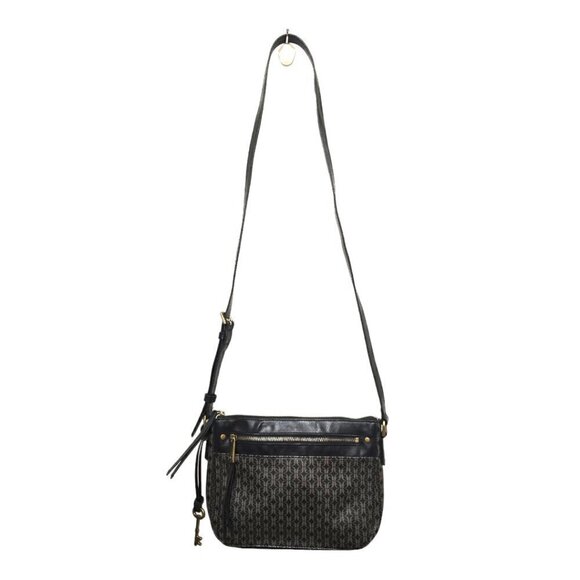 Fossil Farrah Black & Brown Crossbody Purse - Picture 12 of 16